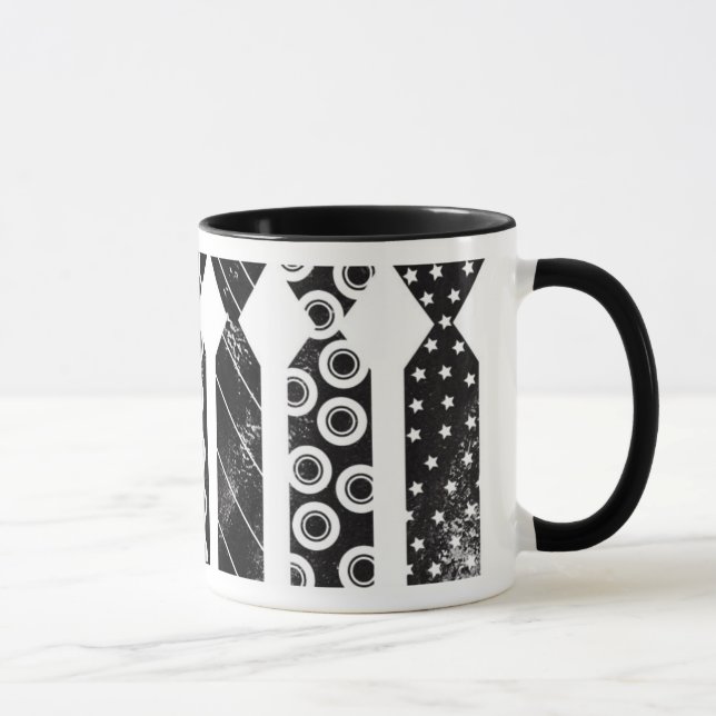 Schwarze Krawatten-Kaffee-Tasse Tasse (Rechts)