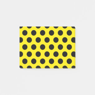 Schwarze Kreise auf gelbem Hintergrund Post-it Klebezettel