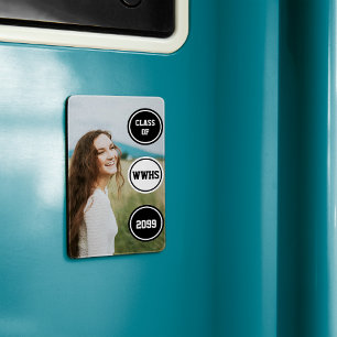 Schwarze Kreise Foto-Abschlussankündigung Magnet