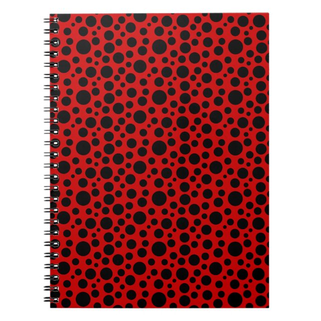Schwarze Kreise mit dunkelroten Farben Notizblock (Vorderseite)
