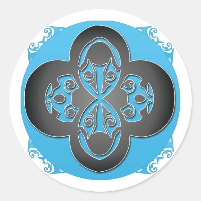 Schwarze Kreuzaufkleber - Maßgeschneiderte Runder Aufkleber (Vorderseite)