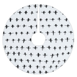 Schwarze Kreuze Handgezeichnete Geometrie Polyester Weihnachtsbaumdecke