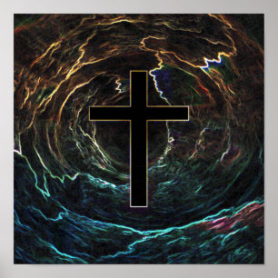 SCHWARZE KREUZEN MIT HELLEN HIGHLIGHTS POSTER