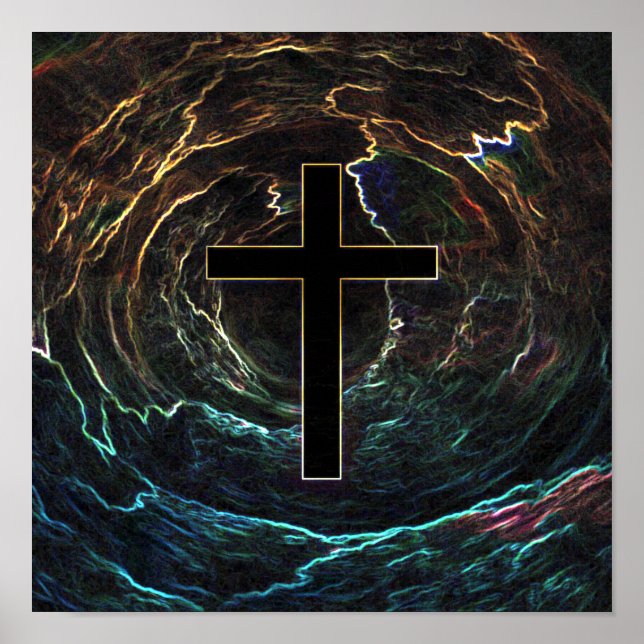 SCHWARZE KREUZEN MIT HELLEN HIGHLIGHTS POSTER (Vorne)