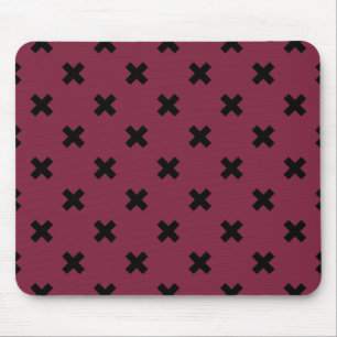Schwarze Kreuzstiche auf Maulbeeren Mousepad