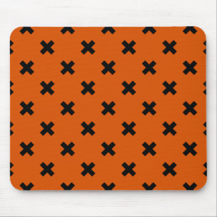 Schwarze Kreuzstiche auf Orange Mousepad