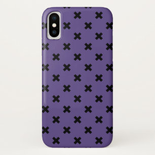Schwarze Kreuzstiche auf ultraviolett Case-Mate iPhone Hülle