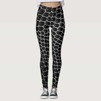 Schwarze Krokodil-Druck-Leggings Leggings