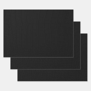 Schwarze Krokodile-Hautfarbe Geschenkpapier Set