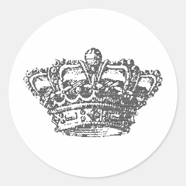Schwarze Krone Runder Aufkleber (Vorderseite)