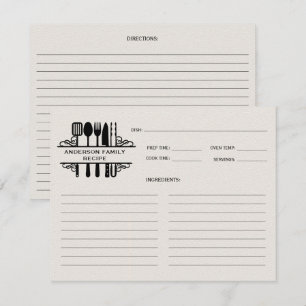 Schwarze Küchenutensilien Monogramm Rezept