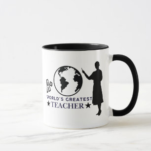Schwarze Kugel & Silhouette A+ Weltbester Lehrer Tasse