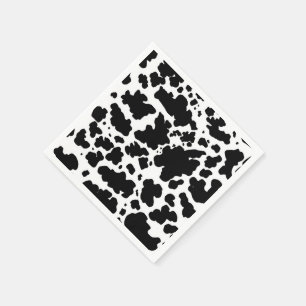 Schwarze Kuh Spots Print Cowboy Bauer Serviette