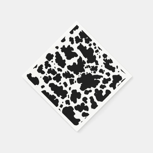 Schwarze Kuh Spots Print Cowboy Bauer Serviette (Ecke)
