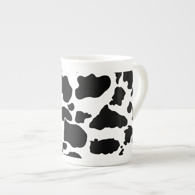 Schwarze Kuhhaut Knochen-China Tasse (Vorderseite Rechts)