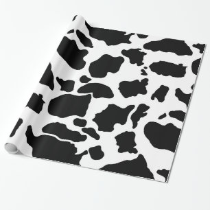 Schwarze Kuhhaut Wrackpapier Geschenkpapier
