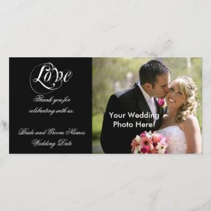 Schwarze kundengerechte Hochzeit danken Ihnen Dankeskarte