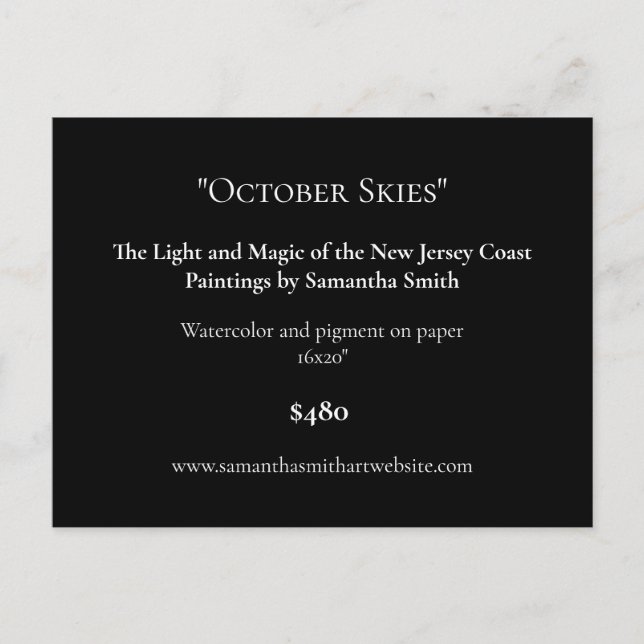 Schwarze Kunstausstellung Ausstellung Karten Art L (Vorderseite)