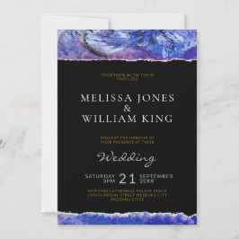 Schwarze Kunsthochzeit Einladung