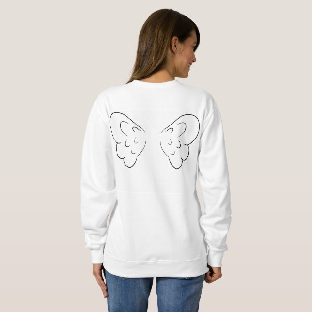 Schwarze Kupiden mit einem Herz vorne Sweatshirt (Schwarz voll)