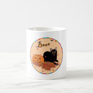 Schwarze Kurzhaarkatze Halloween Tasse