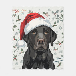 Schwarze Lab Christmasdecke Fleecedecke