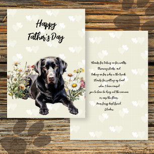 Schwarze Lab Fathers Day Nachricht Faltekarte
