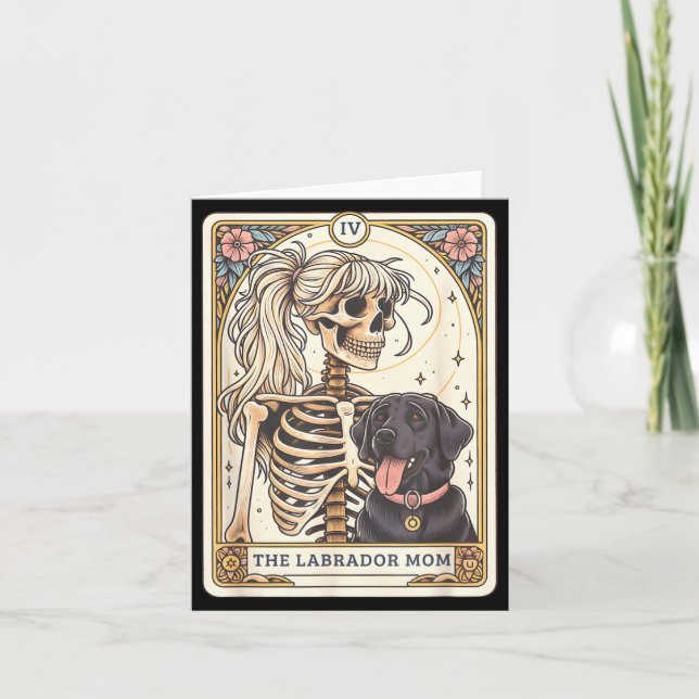 Schwarze Lab-Mutter Tarotkarte Schwarzer Labrador  Karte (Vorderseite)