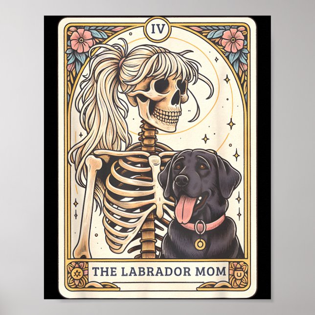 Schwarze Lab-Mutter Tarotkarte Schwarzer Labrador  Poster (Vorne)