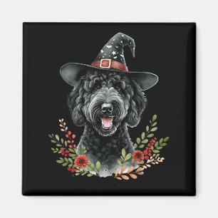 Schwarze Labradoodle-Hund Halloween-Wasserfarben-K Magnet