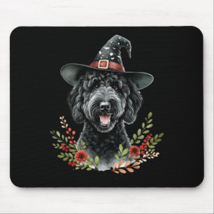 Schwarze Labradoodle-Hund Halloween-Wasserfarben-K Mousepad