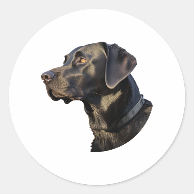 Schwarze Labrador-Aufkleber 1 Runder Aufkleber (Vorderseite)