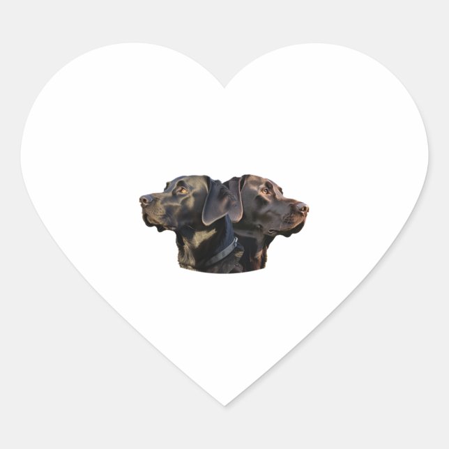 Schwarze Labrador-Aufkleber Herz-Aufkleber (Vorderseite)