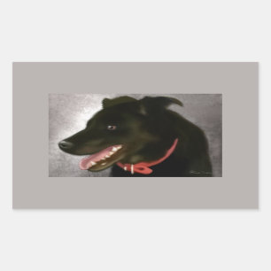 Schwarze Labrador-Aufkleber Rechteckiger Aufkleber
