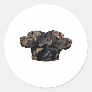 Schwarze Labrador-Aufkleber Runder Aufkleber
