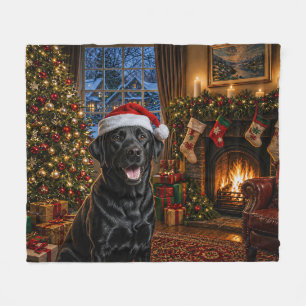 Schwarze Labrador-Feiertags-Fleece-Decke Fleecedecke