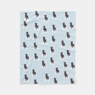 Schwarze Labrador-Fleece-Decke Fleecedecke