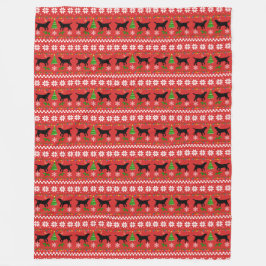 Schwarze Labrador-Geweih-hässliches Fleecedecke