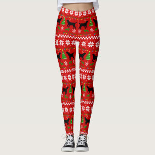 Schwarze Labrador-Geweih-hässliches Leggings