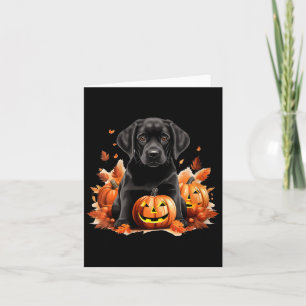 Schwarze Labrador-Hundemama und -Papa Halloween He Karte