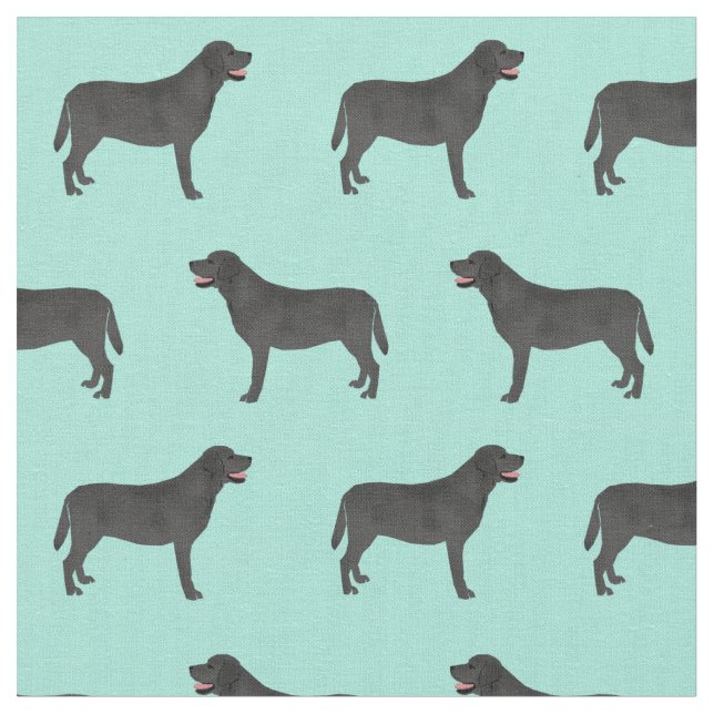 Schwarze Labrador-Hundeminze Stoff (Nahaufnahme)