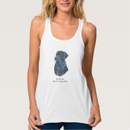 Schwarze Labrador Hundeporträt mit lustigem Slogan Tank Top
