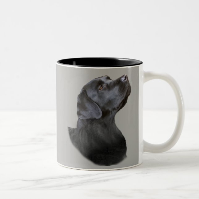 Schwarze Labrador-Kaffee-Tasse Zweifarbige Tasse (Rechts)