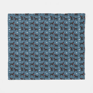 Schwarze Labrador Labrador Retriever Blue Pattern Fleecedecke