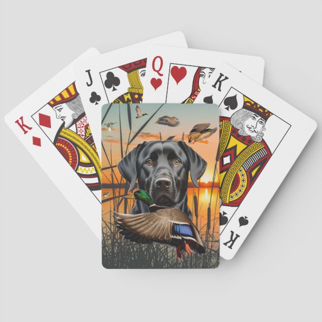 Schwarze Labrador Playing Cards, Labrador Retrieve Spielkarten (Rückseite)