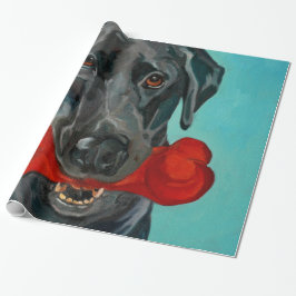 Schwarze Labrador-Porträt-Geschenk-Verpackung Geschenkpapier