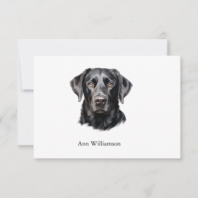 Schwarze Labrador Retriever Dankeskarten Dankeskarte (Vorderseite)