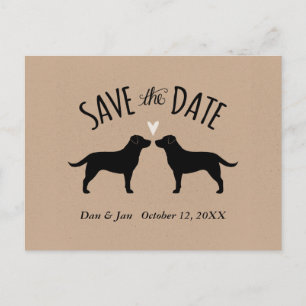 Schwarze Labrador-Retriever, die Save the Date Ankündigungspostkarte