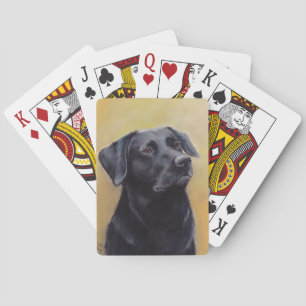 Schwarze Labrador retriever-Hundekunst-Spielkarten Spielkarten