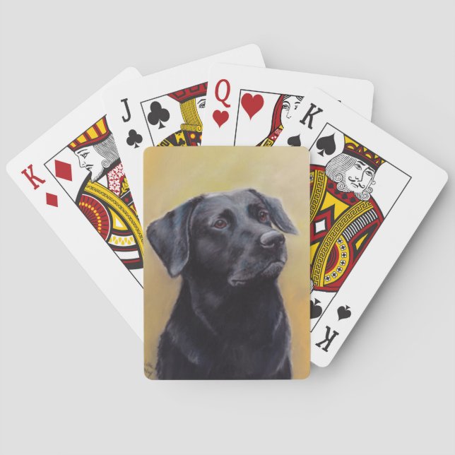 Schwarze Labrador retriever-Hundekunst-Spielkarten Spielkarten (Rückseite)